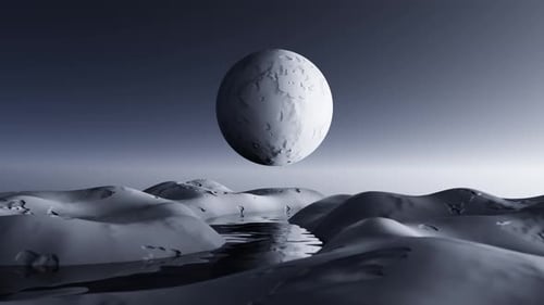 Abstract Unexplored Planet Landscape Looped Background Screensaver