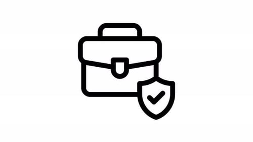 Animated Briefcase Security Icon with Checkmark