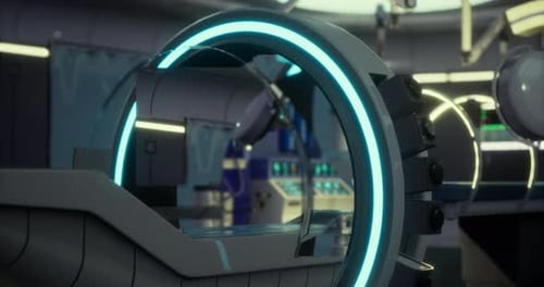 Inside a Futuristic Laboratory Advanced Equipment is Arranged Strategically