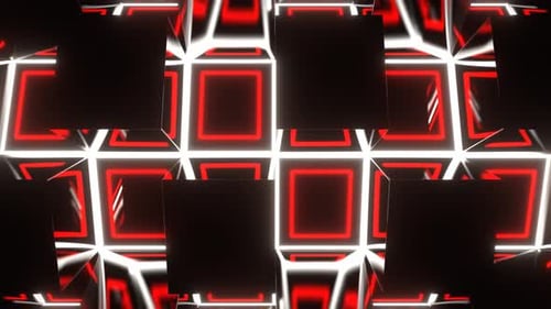 Red And White Cylindrical Neon Moving Background Vj Loop In 4K