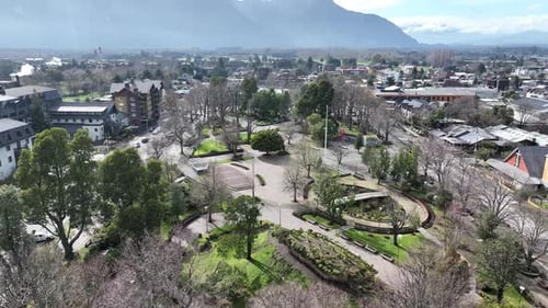 Plaza De Armas At Pucon In Araucania Chile.