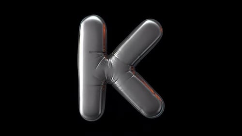 Pulsing Metallic Letter K Animation
