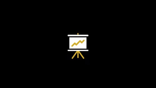 Flat Design Line Graph Presentation Icon Animation