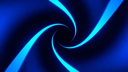 Blauer umgekehrter spiralförmiger Neontunnel-Hintergrund VJ Loop In HD