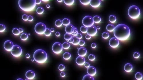 Glow Soap Bubbles Birth on Black Back