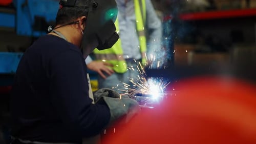 Engineer team working together in the factory