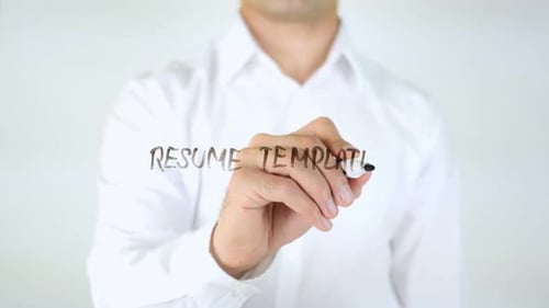Resume Templates, Man Writing on Glass