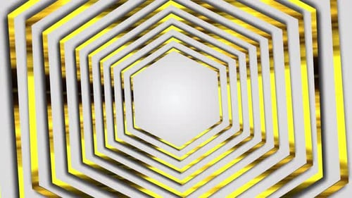 Golden Luxury Hexagon Shape Background, Golden Hexagon Shape Abstract Animation Luxury Background