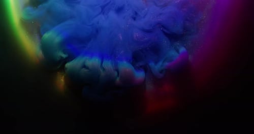 Glitter Stream Ink Swirl Glossy Flow Mix Rainbow