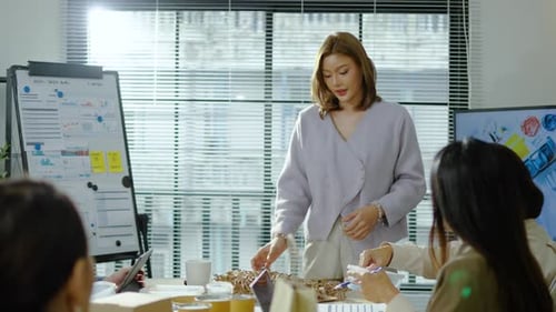 Business Meeting in Bright Office Workspace