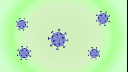 Animated Virus Cells Spreading in Flat Design
