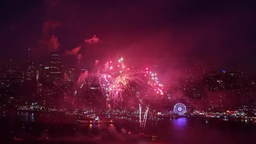 The Fireworks Display in San Francisco on Independence Day Attracts Many