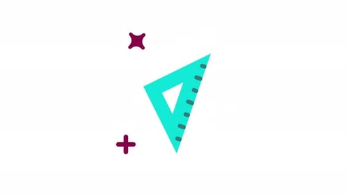 Animiertes Dreieckslinealsymbol. Nahtloses Loop-Video mit Alphakanal auf transparentem Hintergrund