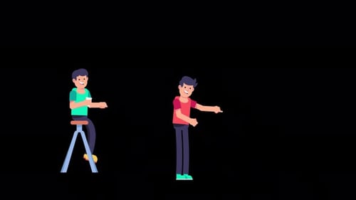 Happy Working Office Workers Alpha Channel 4K