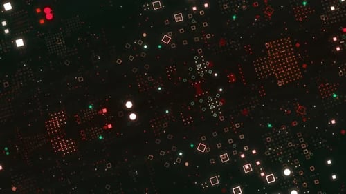 Glowing Futuristic Geometric Squares Data Flow Loop Background