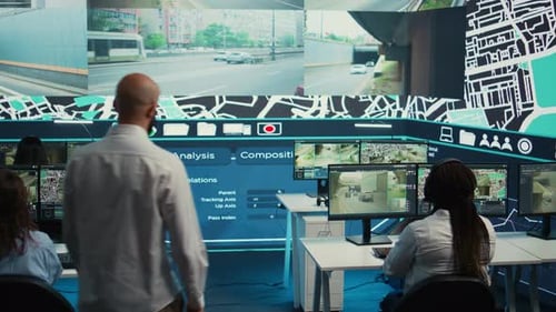 Diverse Employees Following the Delivery Track Through City Traffic