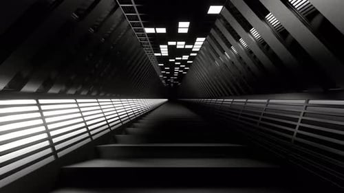 White Hexagon Neon Equalizer Stairs Background Vj Loop In 4K