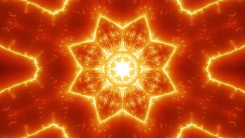 Fiery Abstract Kaleidoscope Seamless Loop Background