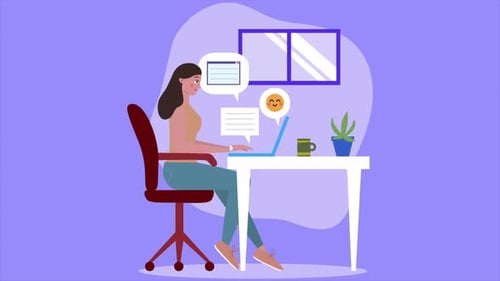 Office Working Woman 4K