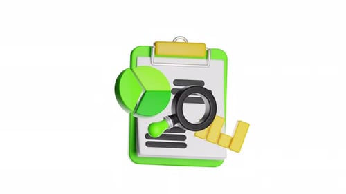 Animated 3D Corporate Data Analysis Icon