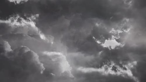 4k view of dark clouds in the sky with thunderstorm