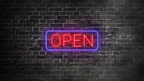 Neon OPEN Sign Animation