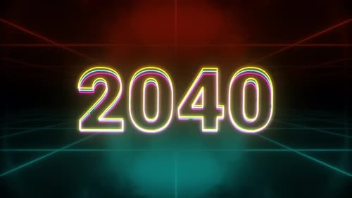 Futuristic Neon 2040 Year Text Reveal