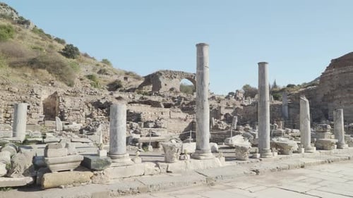 Vue imprenable sur les colonnes d'Éphèse (Efes) en Turquie