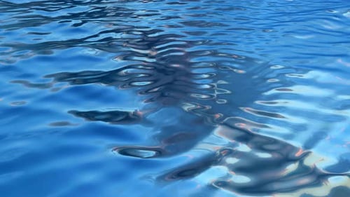 Blue Water Waves with Sky Reflection, Exclusive, Beautiful Background, Nature, Ocean, Sea