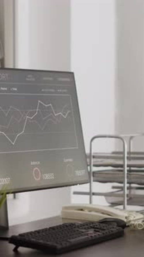 Vertical Video Corporation Office Desks with Computers for Digital Agency