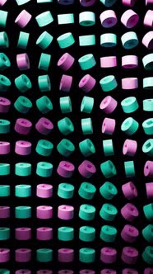Geometrischer abstrakter 3D-Hintergrund mit rosafarbenem und grünem Kreis