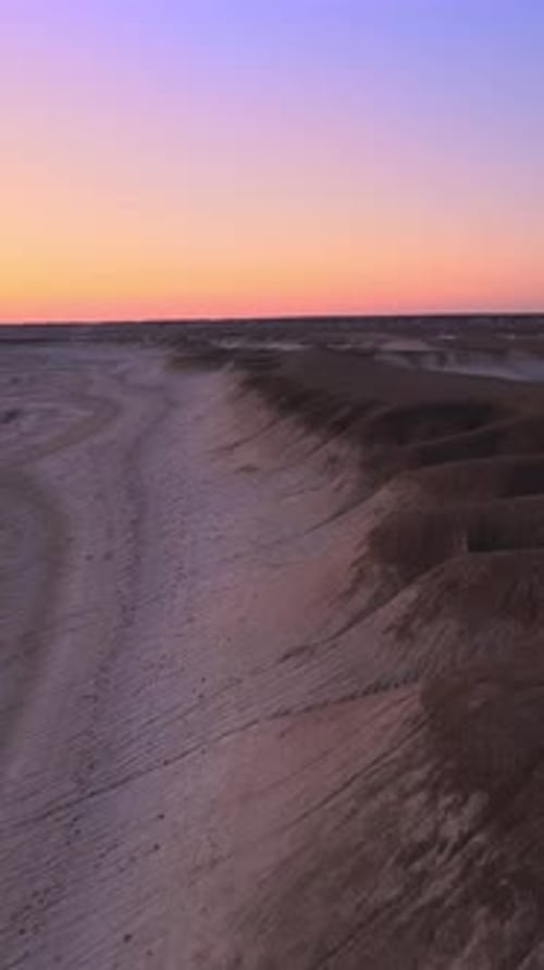 Aerial view of the desert landscape, Kazakhstan.