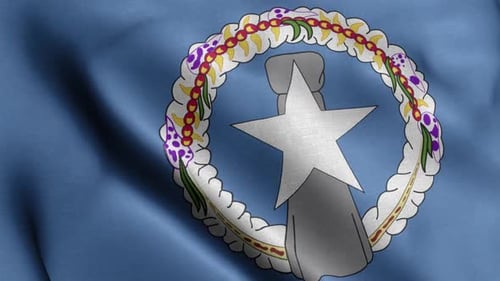 Realistic Northern Mariana Islands Flag Waving Animation