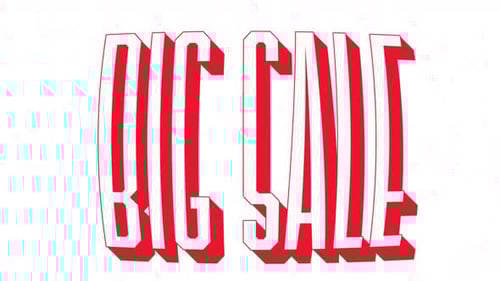 Retro Animated Big Sale Text Title with Warp Effect