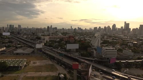 Traffic In City Sunset