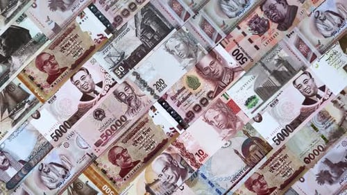 Money background, currency exchange, paper banknotes from different countries. Money cash currency