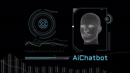 Abstract Infographic Animation About Artificial Intelligence Chatbot