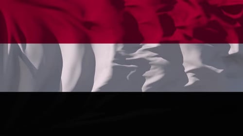 Seamless Waving Yemen National Flag Animation