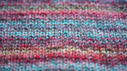 Close Up Abstract Footage of Colorful Knitted Fabric