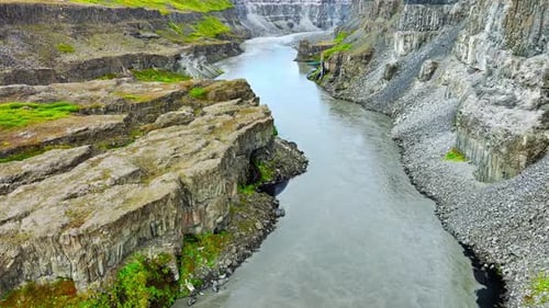 Spectacular Canyon with River Dramatic Geological Wonder Panoramic Aerial View