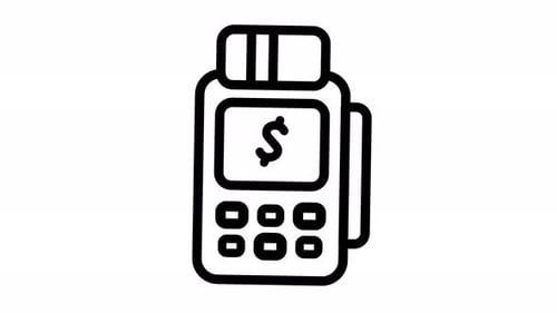 POS Terminal Icon with Credit Card and Dollar Sign