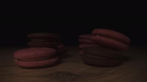 Delicious Macarons on a Wooden Table
