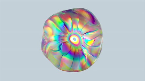 Abstract Fluid Iridescent Morphing Animation