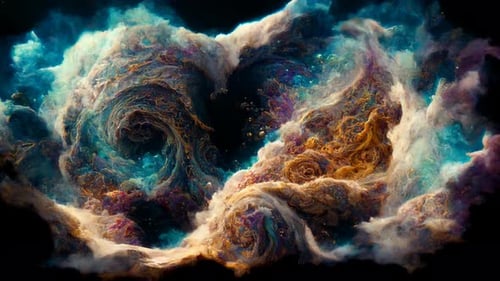 Abstract Cosmic Nebula Swirls in Colorful Space Animation