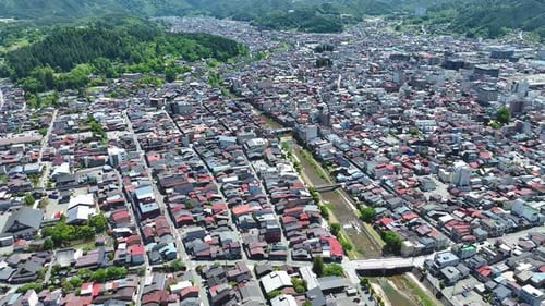 Aerial view of Takayama Cityscape, Japan.