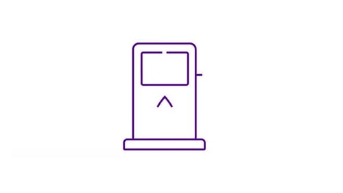 Animated Gas Pump Outline Icon with Fuel Drop