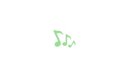 Flat Design Animated Musical Note Icon