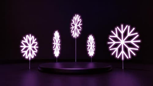 Bucle de escenario 3D Twinkling Snowflakes