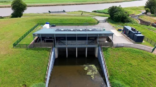 Aerial view of Islington Pumping Station, United Kingdom.