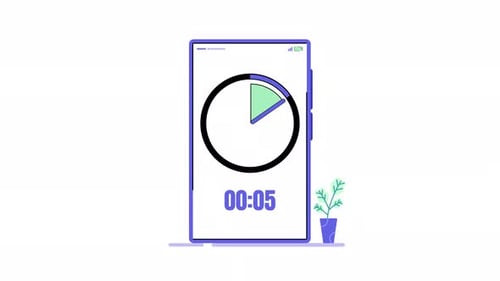 Flat Design Smartphone Countdown Timer Animation